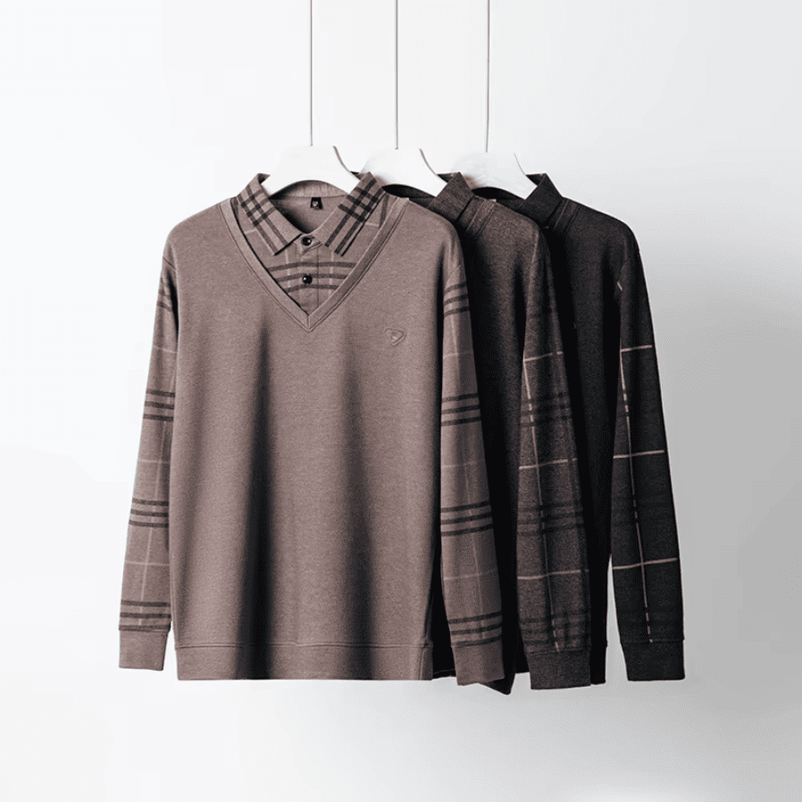 Men’s Thick Fleece-Lined Winter Jumper – Warm & Casual