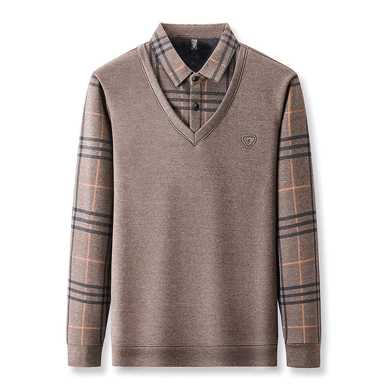Men’s Thick Fleece-Lined Winter Jumper – Warm & Casual