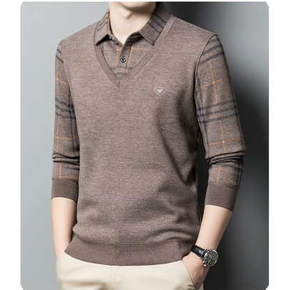 Men’s Thick Fleece-Lined Winter Jumper – Warm & Casual