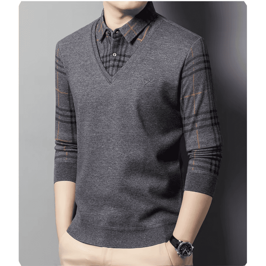 Men’s Thick Fleece-Lined Winter Jumper – Warm & Casual