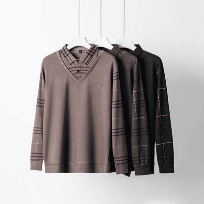 Men’s Thick Fleece-Lined Winter Jumper – Warm & Casual