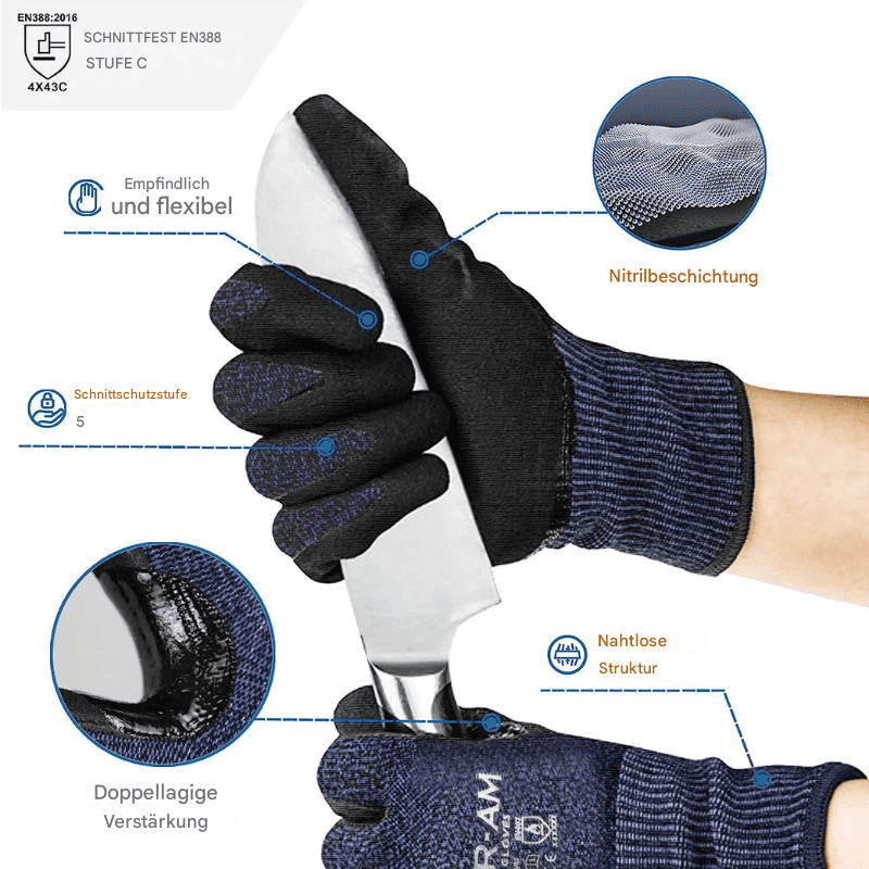 Cut-Resistant Gloves Level 5 – Non-Slip & Breathable