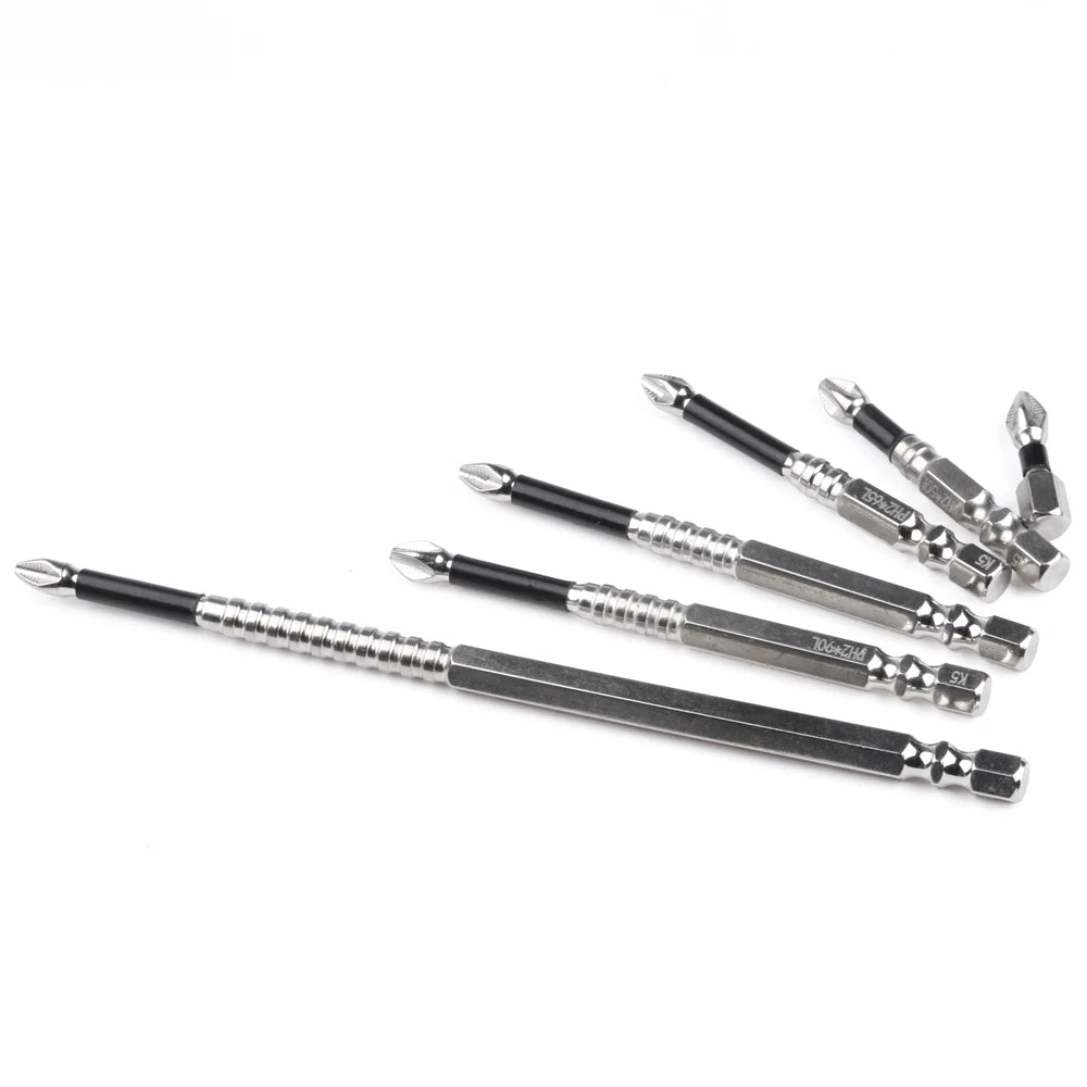 Magnetic Phillips Bits with Anti-Slip Grip – 5-Piece Set, Tungsten Steel