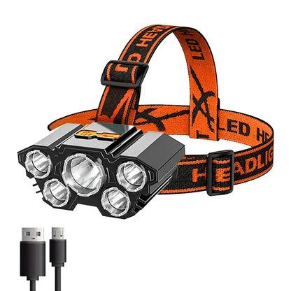 Heinast LED Headlamp – 5/11 LED, USB Rechargeable, Waterproof & High Brightness