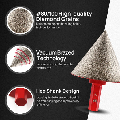 FOCSTOL Diamond Hole Saw Set – 9-Piece for Tile, Granite & Marble