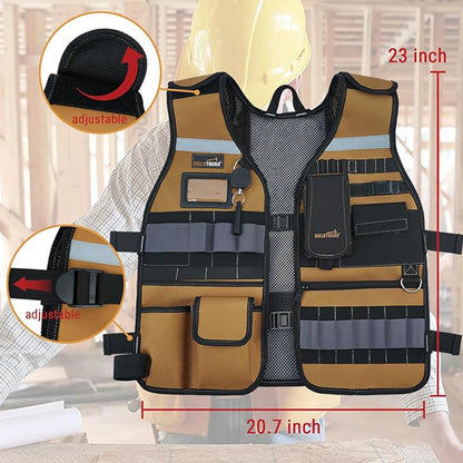MELOTOUGH Tool Vest – Adjustable Safety Vest with Phone Holder