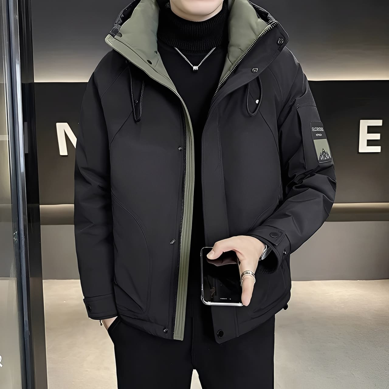 Men’s Hooded Puffer Jacket – Extra Warm Winter Style