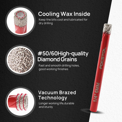 FOCSTOL Diamond Hole Saw Set – 9-Piece for Tile, Granite & Marble