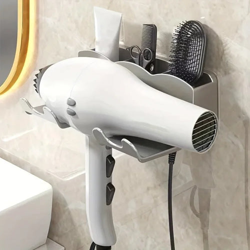 Wall-Mounted Hair Dryer Rack with Easy Installation