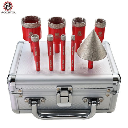 FOCSTOL Diamond Hole Saw Set – 9-Piece for Tile, Granite & Marble