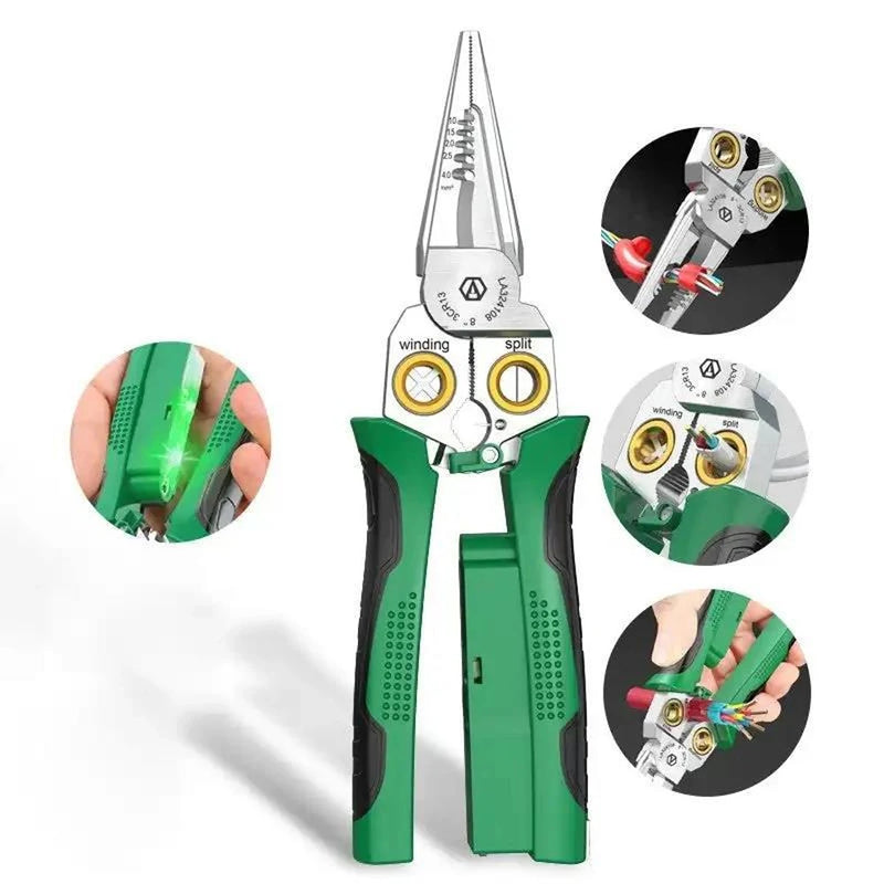 8-in-1 Electrician's Pliers with Voltage Tester