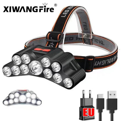 Heinast LED Headlamp – 5/11 LED, USB Rechargeable, Waterproof & High Brightness